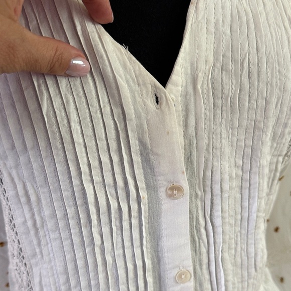 Zara Boho White Flowy Button Down Dress - Picture 5 of 13